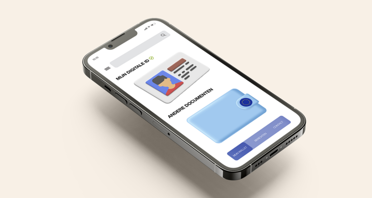 Mock-up van een mogelijke elektronische portefeuille