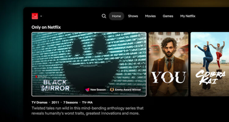 Nieuwe lay-out van Netflix op tv-scherm
