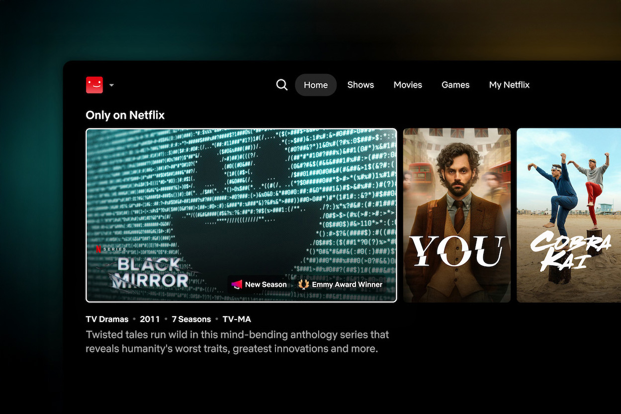 Nieuwe lay-out van Netflix op tv-scherm